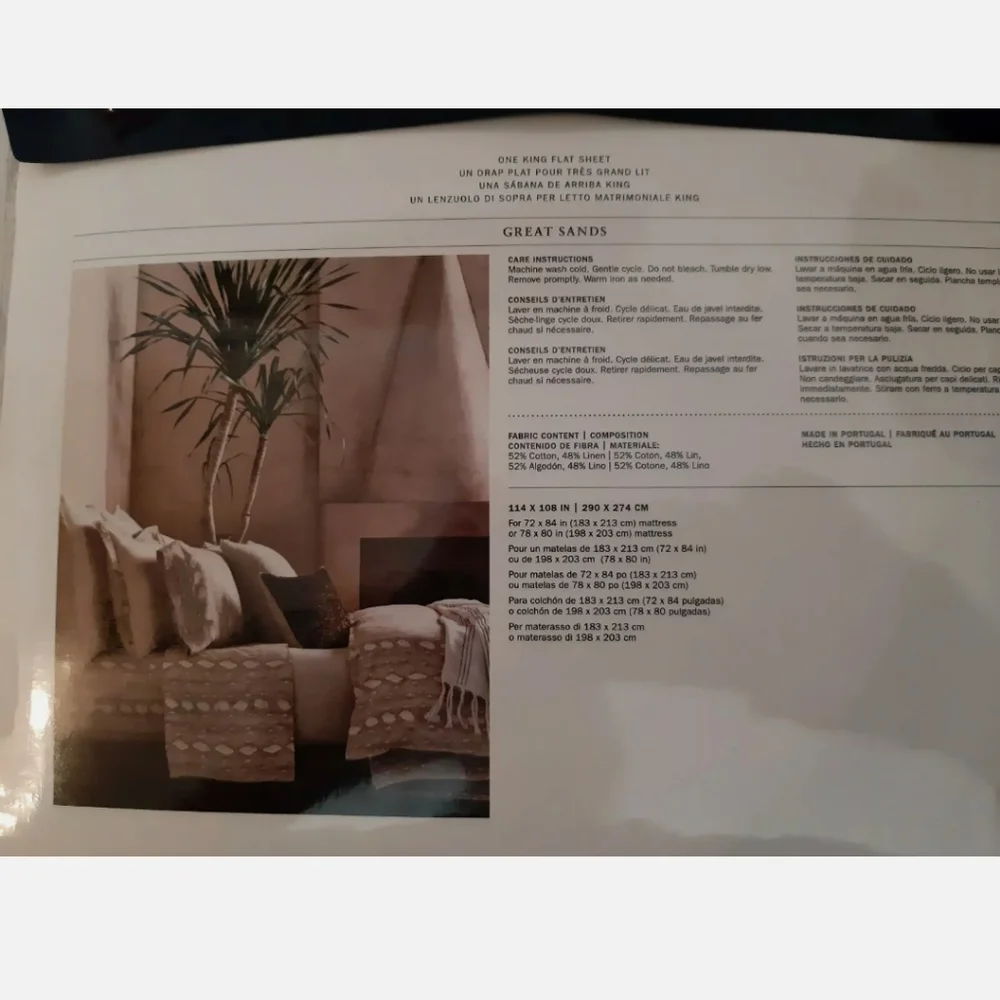 RALPH LAUREN SELLEK King Flat Sheet PYTHON Great Sands Collection MSRP$245 - Picture 5 of 8